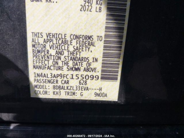 Photo 8 VIN: 1N4AL3AP9FC155099 - NISSAN ALTIMA 