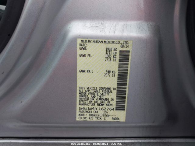 Photo 8 VIN: 1N4AL3AP9FC162764 - NISSAN ALTIMA 