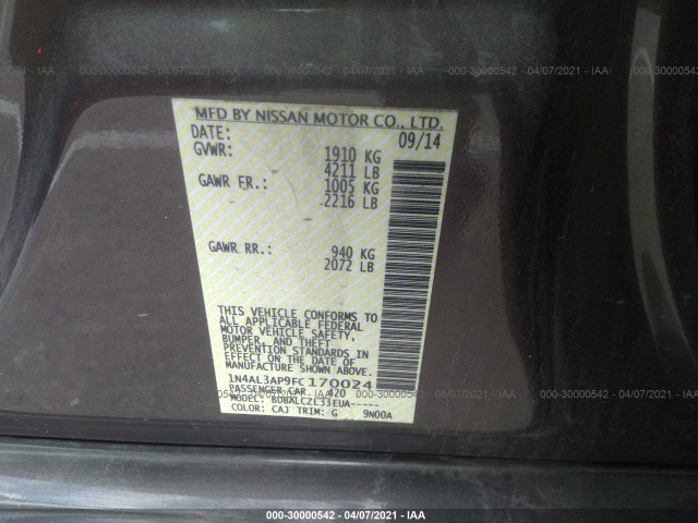 Photo 8 VIN: 1N4AL3AP9FC170024 - NISSAN ALTIMA 