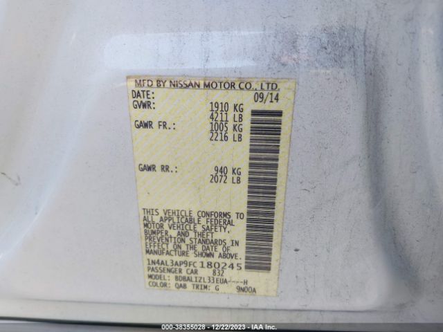 Photo 8 VIN: 1N4AL3AP9FC180245 - NISSAN ALTIMA 