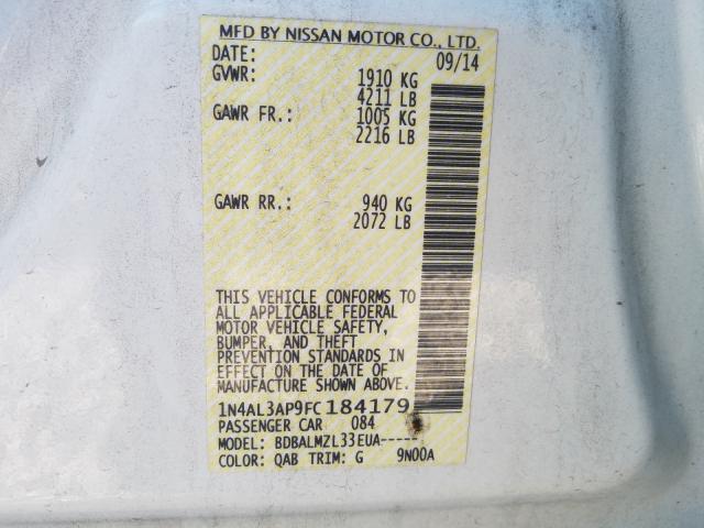 Photo 9 VIN: 1N4AL3AP9FC184179 - NISSAN ALTIMA 2.5 