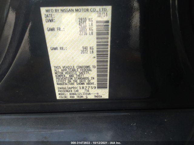 Photo 8 VIN: 1N4AL3AP9FC187759 - NISSAN ALTIMA 