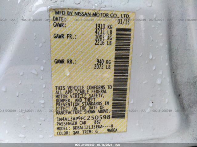 Photo 8 VIN: 1N4AL3AP9FC250598 - NISSAN ALTIMA 