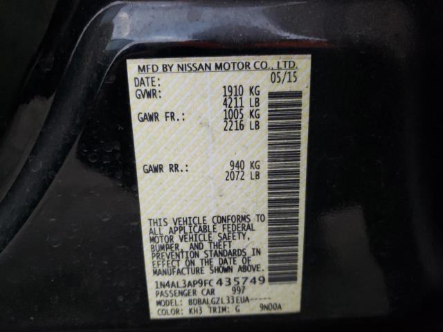 Photo 9 VIN: 1N4AL3AP9FC435749 - NISSAN ALTIMA 2.5 