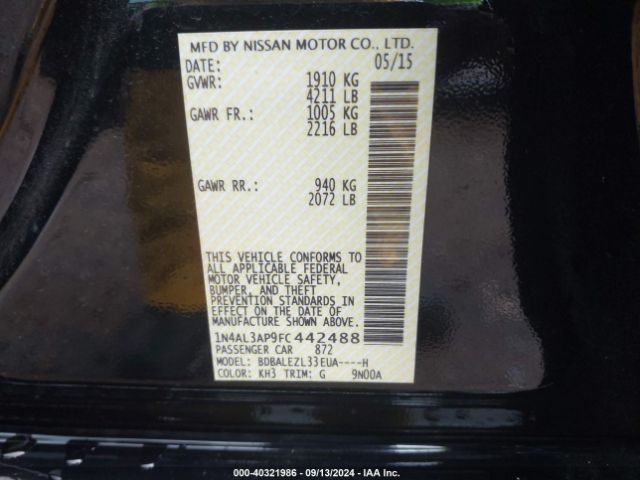 Photo 8 VIN: 1N4AL3AP9FC442488 - NISSAN ALTIMA 