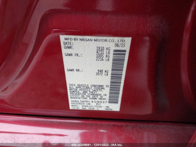 Photo 8 VIN: 1N4AL3AP9FC459937 - NISSAN ALTIMA 