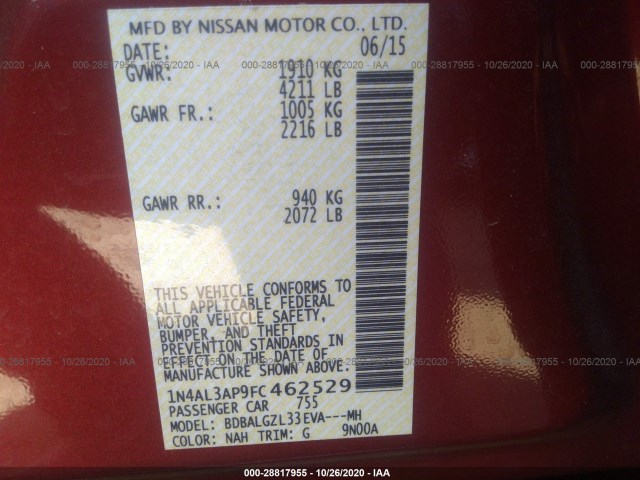 Photo 8 VIN: 1N4AL3AP9FC462529 - NISSAN ALTIMA 