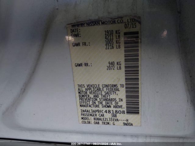 Photo 8 VIN: 1N4AL3AP9FC481808 - NISSAN ALTIMA 