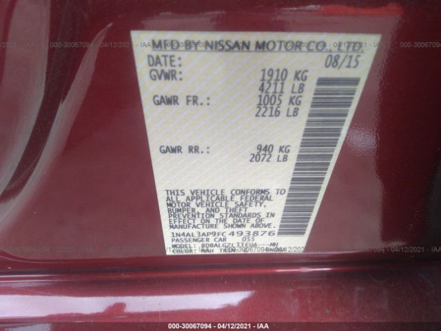 Photo 8 VIN: 1N4AL3AP9FC493876 - NISSAN ALTIMA 