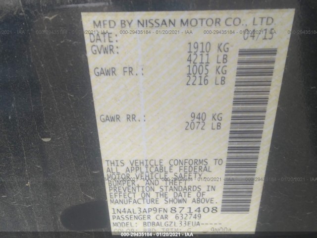 Photo 8 VIN: 1N4AL3AP9FN871408 - NISSAN ALTIMA 