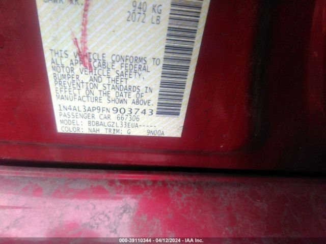 Photo 8 VIN: 1N4AL3AP9FN903743 - NISSAN ALTIMA 