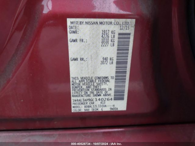 Photo 8 VIN: 1N4AL3AP9GC140264 - NISSAN ALTIMA 