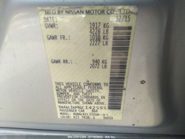 Photo 8 VIN: 1N4AL3AP9GC142595 - NISSAN ALTIMA 