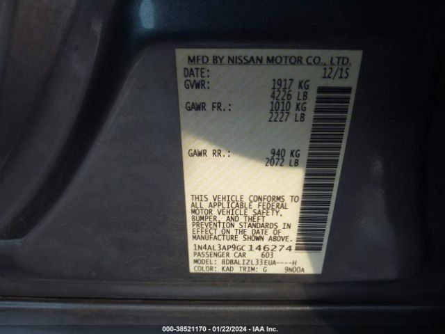 Photo 8 VIN: 1N4AL3AP9GC146274 - NISSAN ALTIMA 