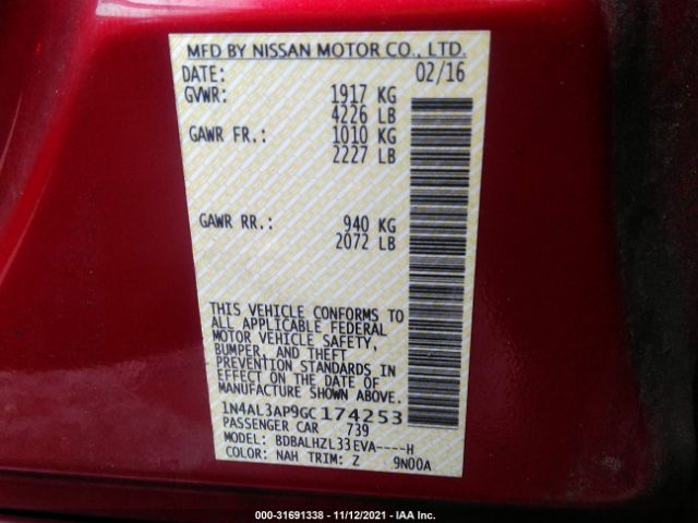 Photo 8 VIN: 1N4AL3AP9GC174253 - NISSAN ALTIMA 