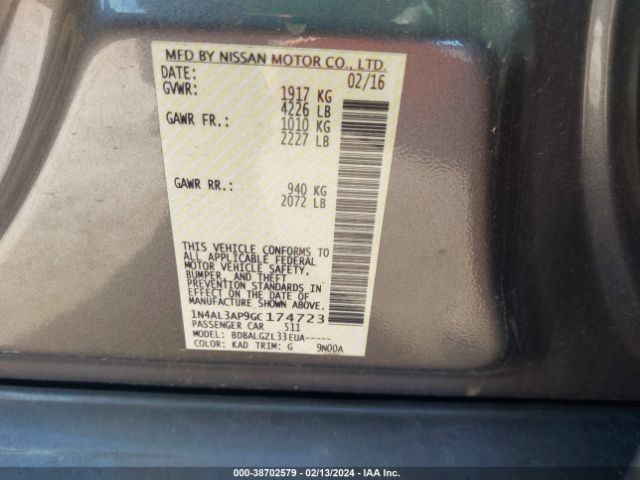 Photo 8 VIN: 1N4AL3AP9GC174723 - NISSAN ALTIMA 