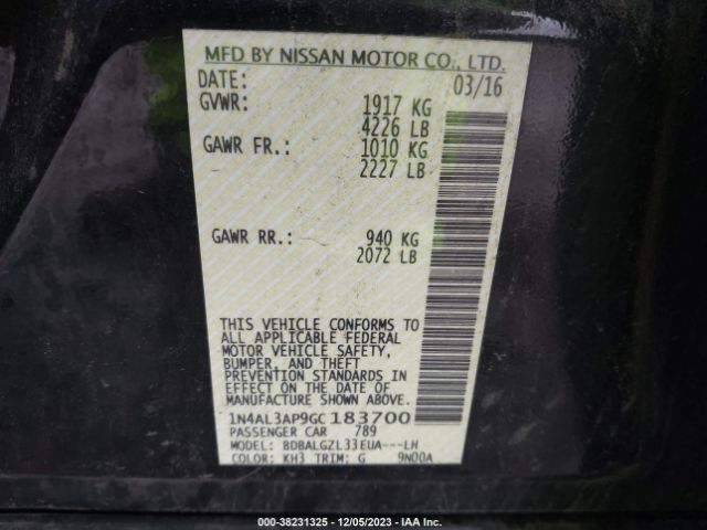 Photo 8 VIN: 1N4AL3AP9GC183700 - NISSAN ALTIMA 