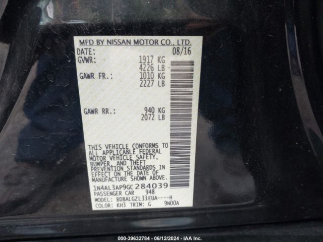 Photo 8 VIN: 1N4AL3AP9GC284039 - NISSAN ALTIMA 