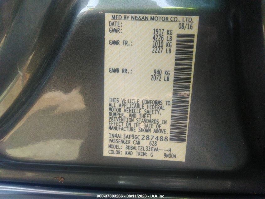 Photo 8 VIN: 1N4AL3AP9GC287488 - NISSAN ALTIMA 