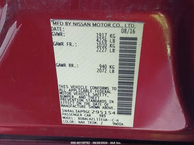 Photo 8 VIN: 1N4AL3AP9GC295154 - NISSAN ALTIMA 