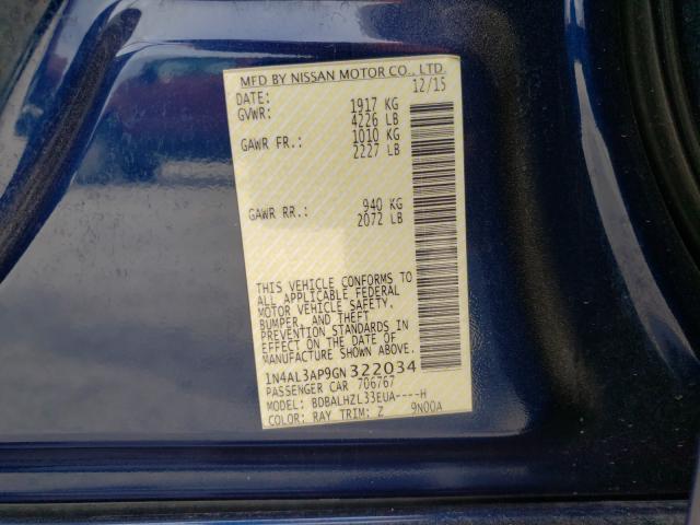 Photo 9 VIN: 1N4AL3AP9GN322034 - NISSAN ALTIMA 2.5 