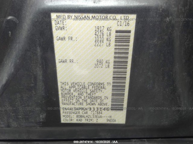 Photo 8 VIN: 1N4AL3AP9GN333146 - NISSAN ALTIMA 