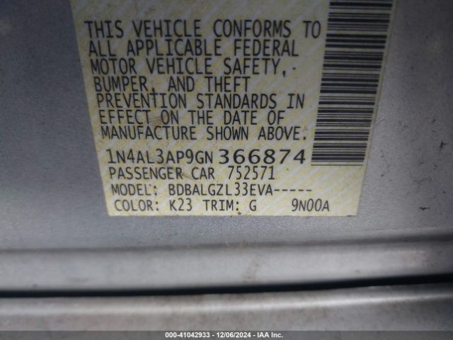 Photo 8 VIN: 1N4AL3AP9GN366874 - NISSAN ALTIMA 