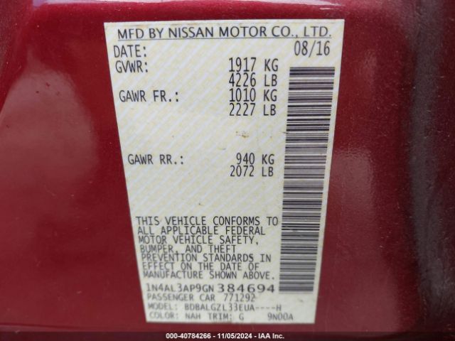 Photo 8 VIN: 1N4AL3AP9GN384694 - NISSAN ALTIMA 