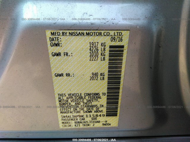 Photo 8 VIN: 1N4AL3AP9HC115849 - NISSAN ALTIMA 