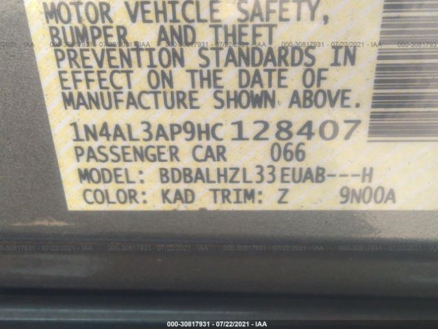 Photo 8 VIN: 1N4AL3AP9HC128407 - NISSAN ALTIMA 