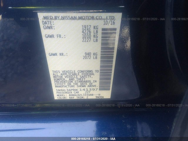 Photo 8 VIN: 1N4AL3AP9HC141397 - NISSAN ALTIMA 