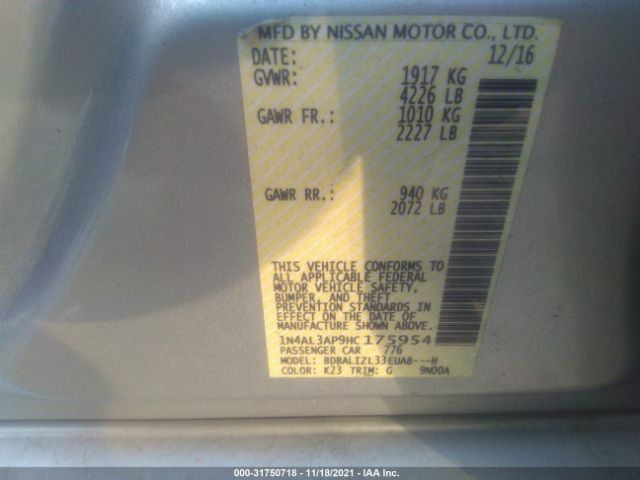 Photo 8 VIN: 1N4AL3AP9HC175954 - NISSAN ALTIMA 