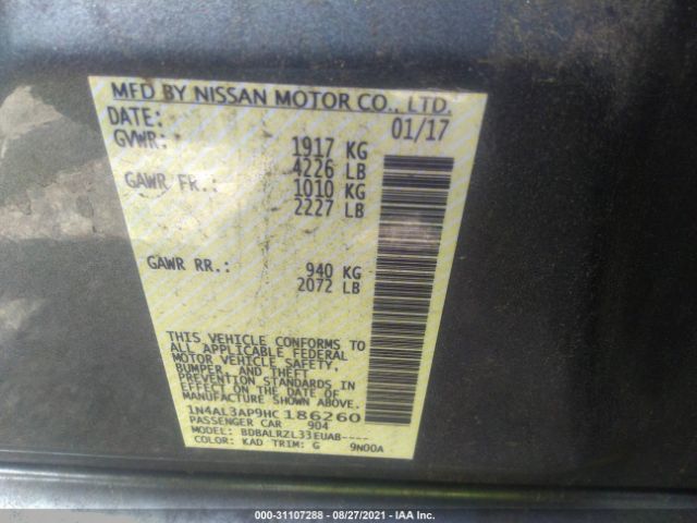 Photo 8 VIN: 1N4AL3AP9HC186260 - NISSAN ALTIMA 