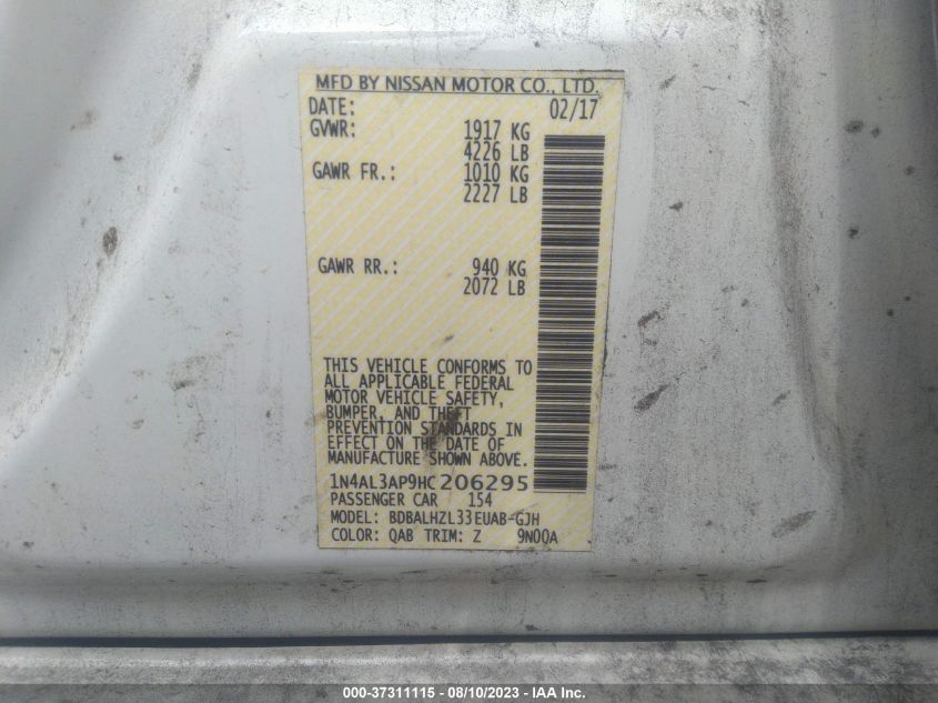 Photo 8 VIN: 1N4AL3AP9HC206295 - NISSAN ALTIMA 