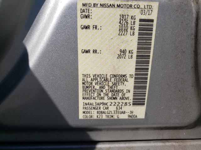 Photo 9 VIN: 1N4AL3AP9HC222285 - NISSAN ALTIMA 2.5 