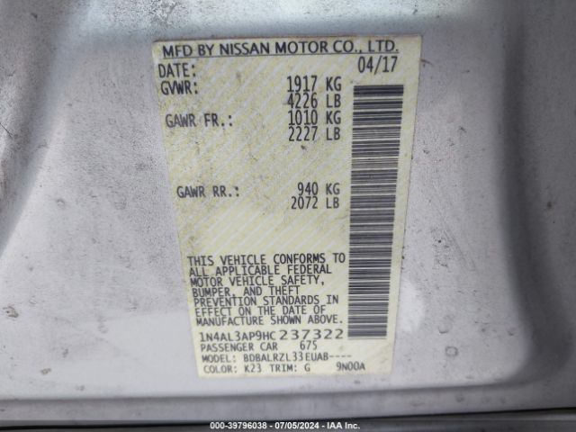 Photo 8 VIN: 1N4AL3AP9HC237322 - NISSAN ALTIMA 