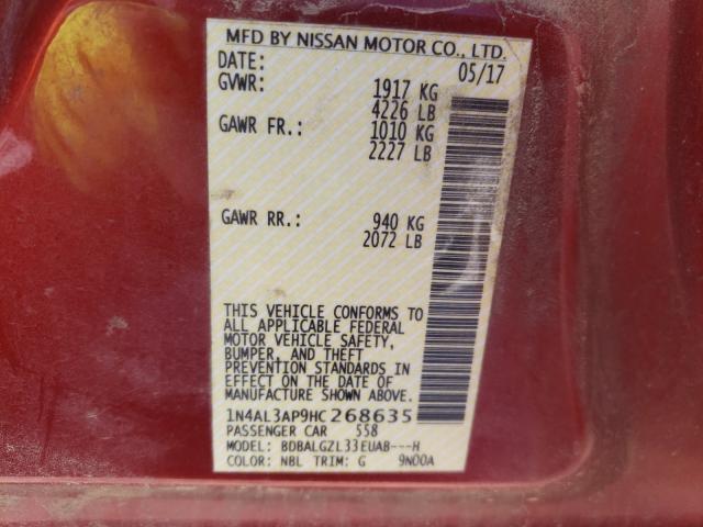 Photo 9 VIN: 1N4AL3AP9HC268635 - NISSAN ALTIMA 2.5 