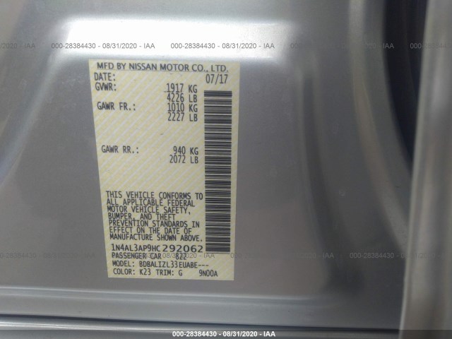 Photo 8 VIN: 1N4AL3AP9HC292062 - NISSAN ALTIMA 