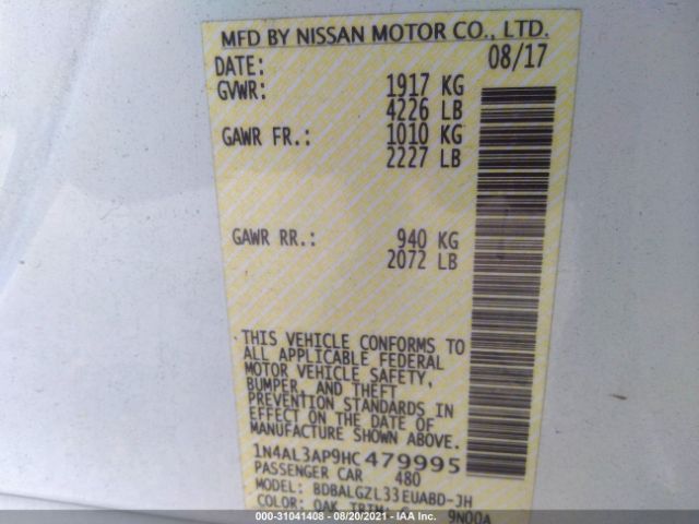 Photo 8 VIN: 1N4AL3AP9HC479995 - NISSAN ALTIMA 