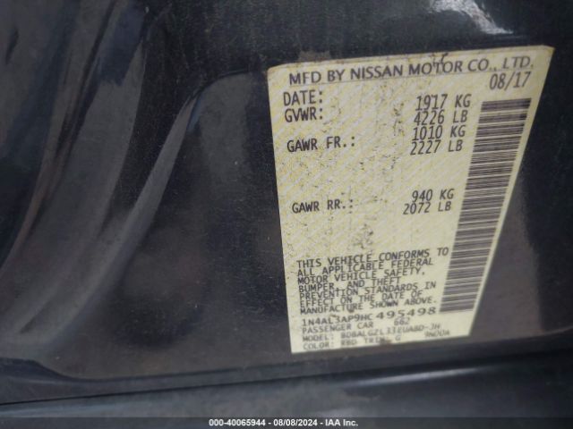 Photo 8 VIN: 1N4AL3AP9HC495498 - NISSAN ALTIMA 