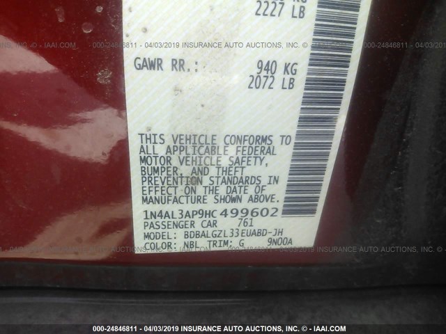 Photo 8 VIN: 1N4AL3AP9HC499602 - NISSAN ALTIMA 