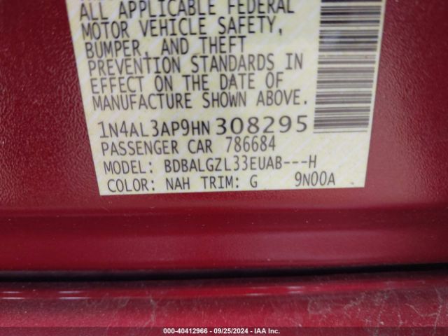 Photo 8 VIN: 1N4AL3AP9HN308295 - NISSAN ALTIMA 