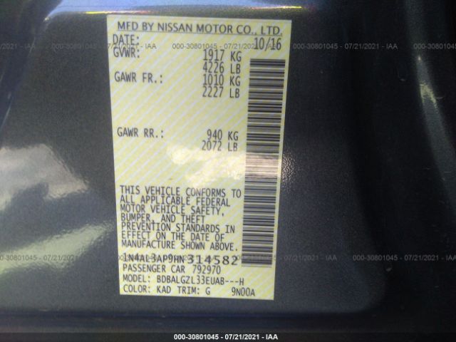 Photo 8 VIN: 1N4AL3AP9HN314582 - NISSAN ALTIMA 