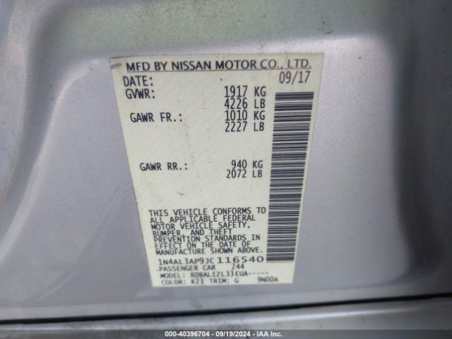 Photo 8 VIN: 1N4AL3AP9JC116540 - NISSAN ALTIMA 