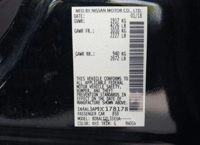 Photo 8 VIN: 1N4AL3AP9JC178178 - NISSAN ALTIMA 