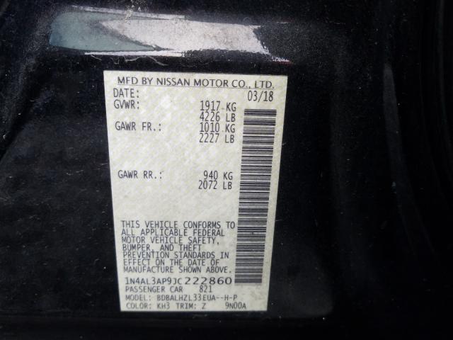 Photo 9 VIN: 1N4AL3AP9JC222860 - NISSAN ALTIMA 2.5 