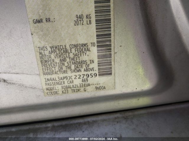 Photo 8 VIN: 1N4AL3AP9JC227959 - NISSAN ALTIMA 