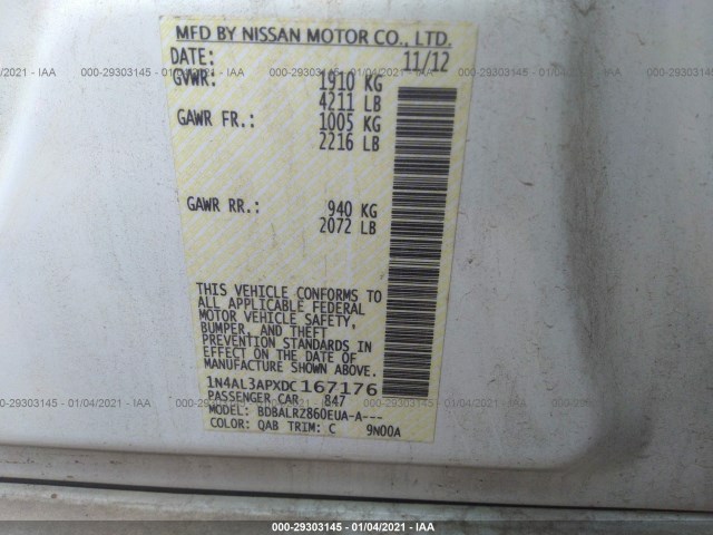 Photo 8 VIN: 1N4AL3APXDC167176 - NISSAN ALTIMA 