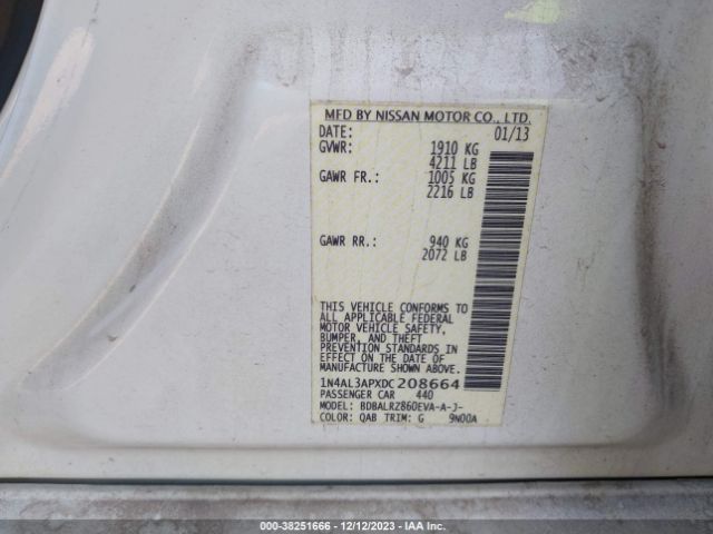 Photo 8 VIN: 1N4AL3APXDC208664 - NISSAN ALTIMA 