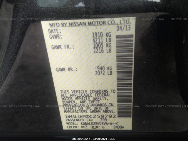 Photo 8 VIN: 1N4AL3APXDC259792 - NISSAN ALTIMA 